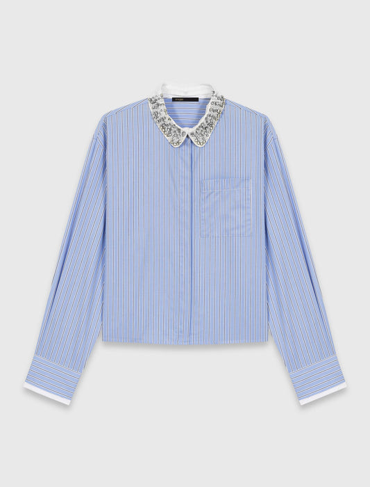 Shirt With Removable Jewel Collar SKY