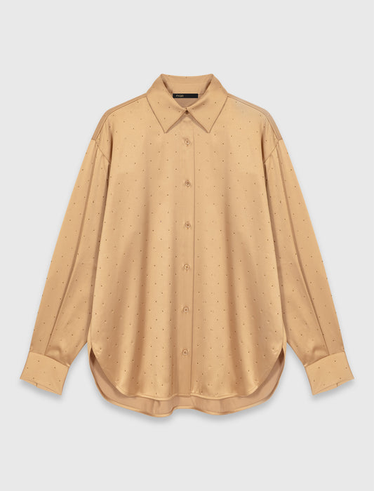 Rhinestone satin shirt