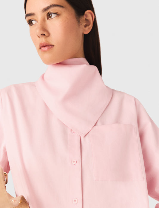 Shirt With Removable Pocket Square Pink