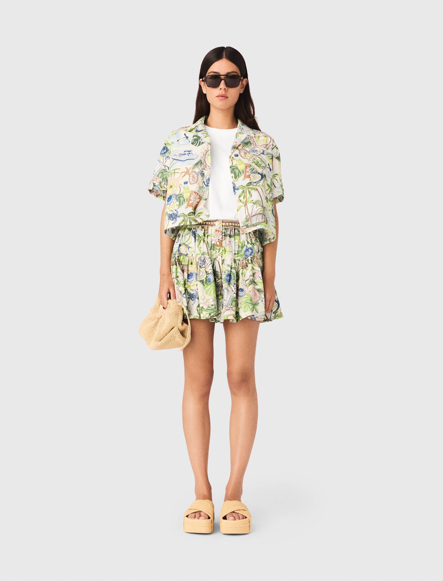 Patterned Cropped Shirt Postcard Print