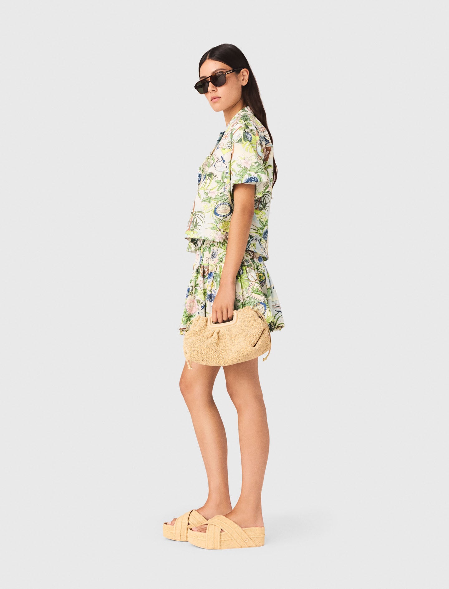 Patterned Cropped Shirt Postcard Print
