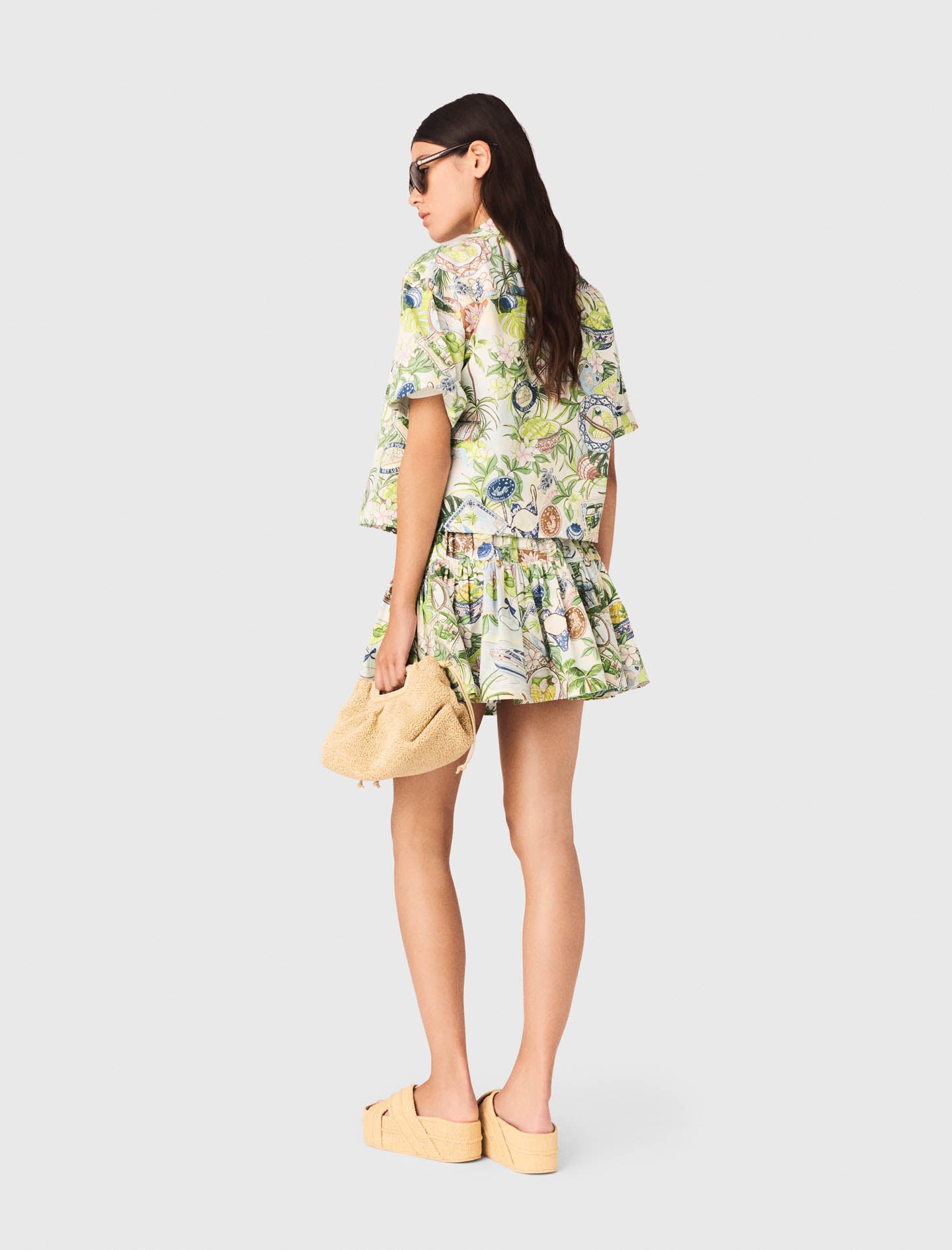 Patterned Cropped Shirt Postcard Print