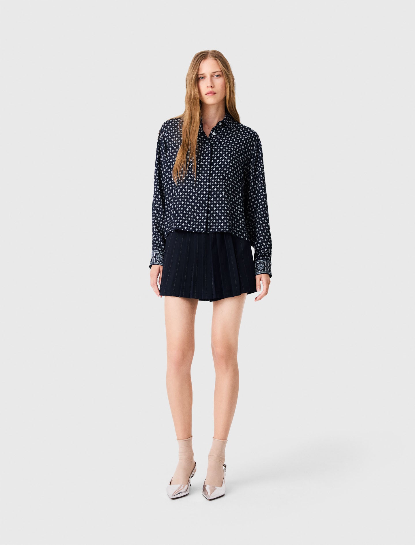 Printed shirt with rhinestones Navy Loungewear