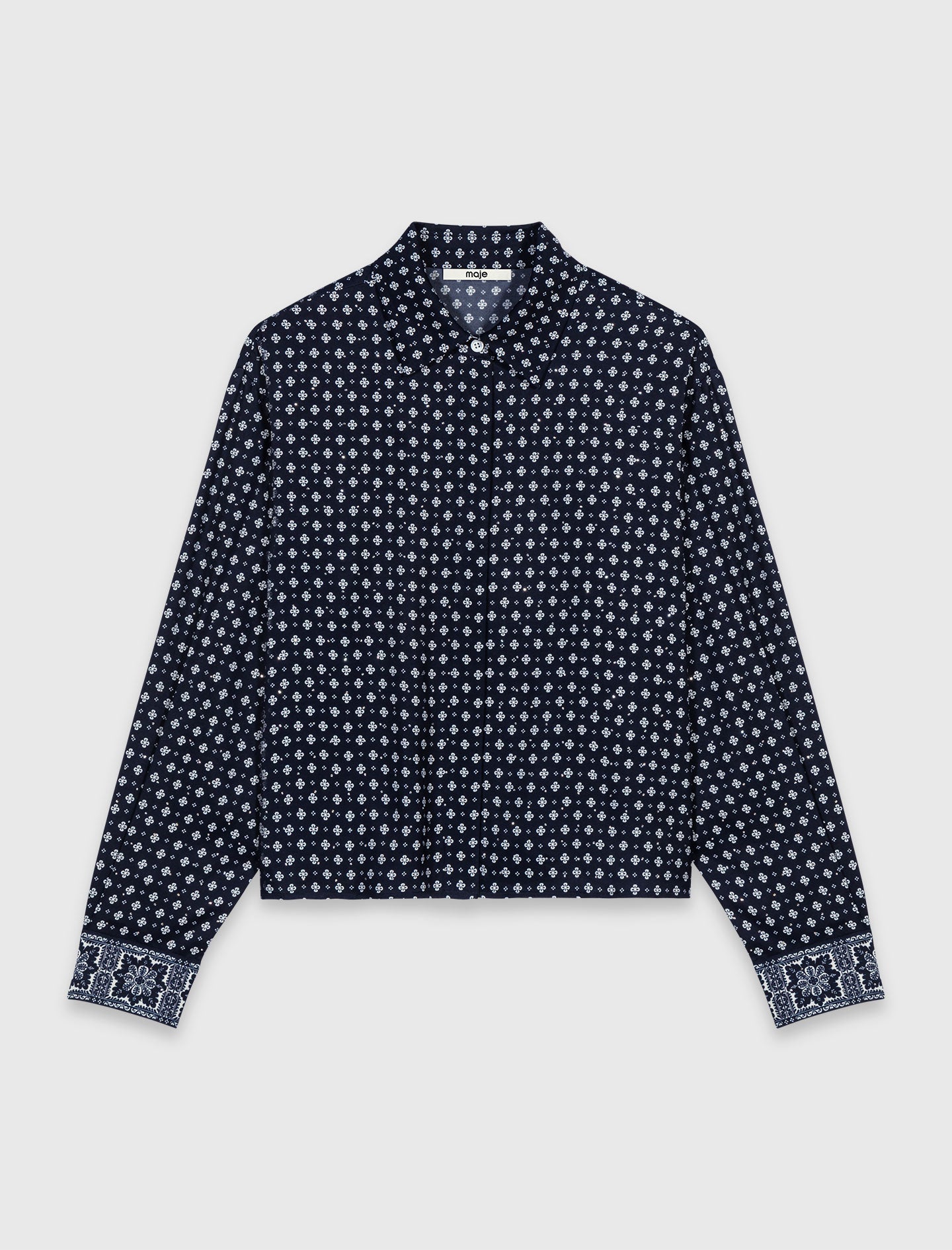 Printed shirt with rhinestones Navy Loungewear