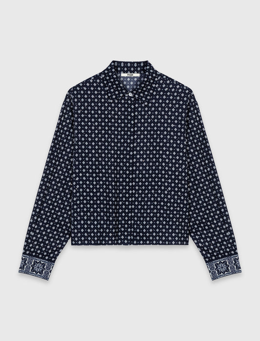 Printed shirt with rhinestones Navy Loungewear