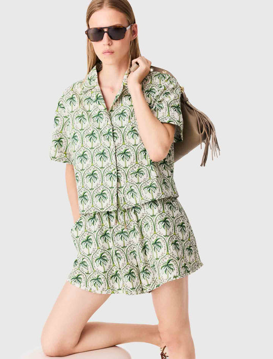 Patterned shirt Green Palm Tree