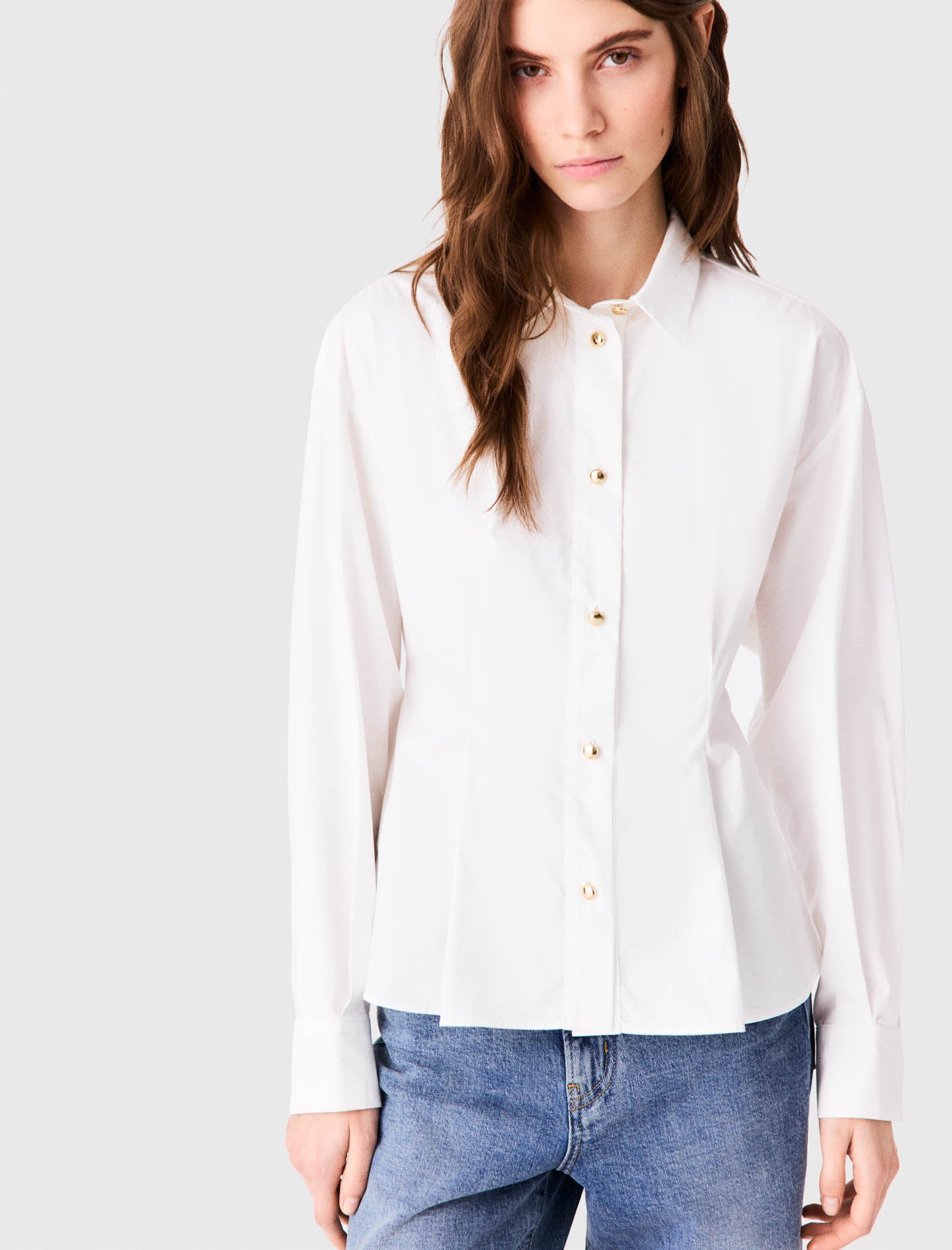 Shirt with lace-up back White
