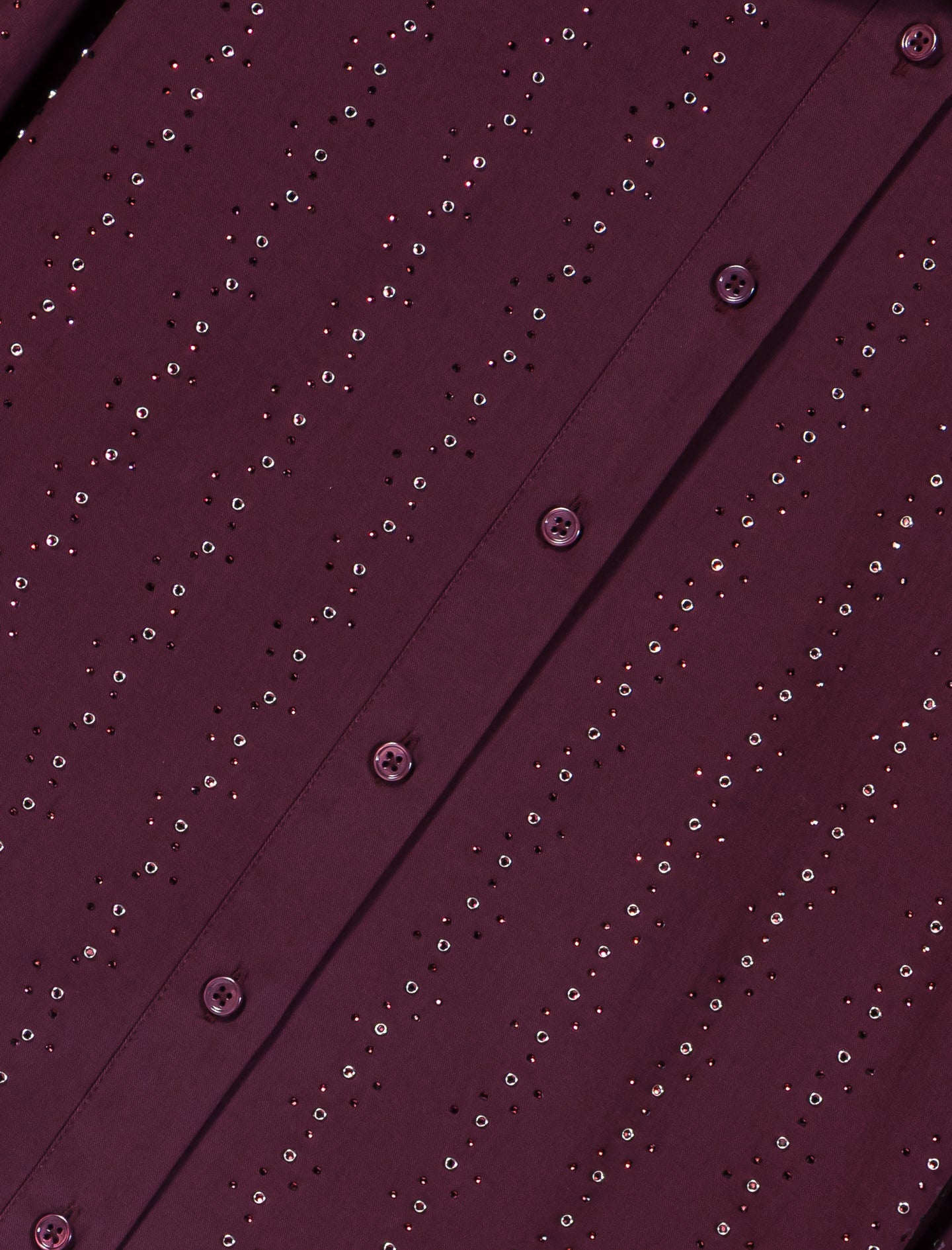 Cropped rhinestone cotton shirt Burgundy