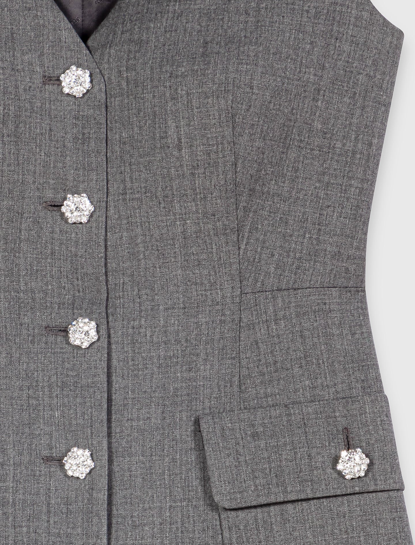 Jewel button tailored jumpsuit Grey