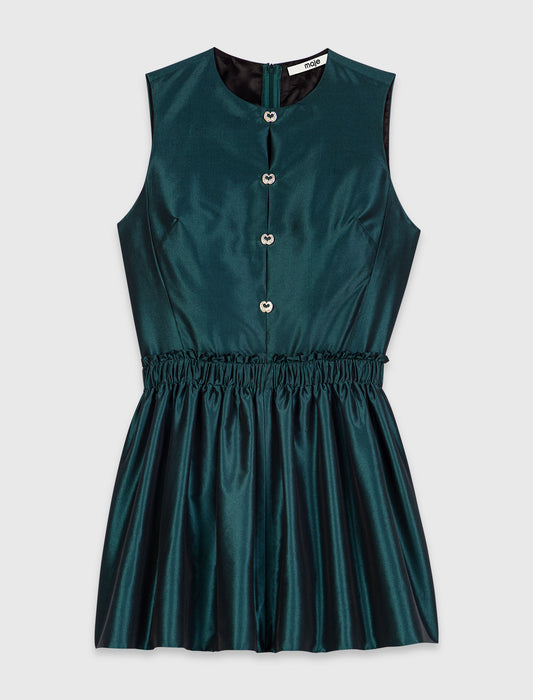Satin jumpsuit with jewel buttons Bottle Green