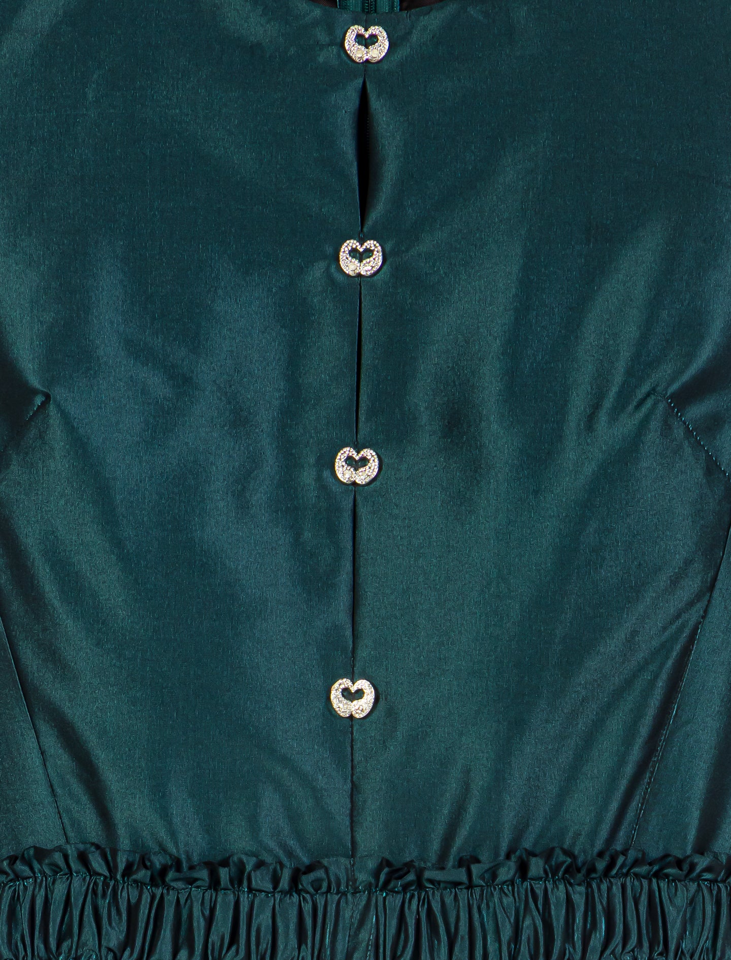 Satin jumpsuit with jewel buttons Bottle Green