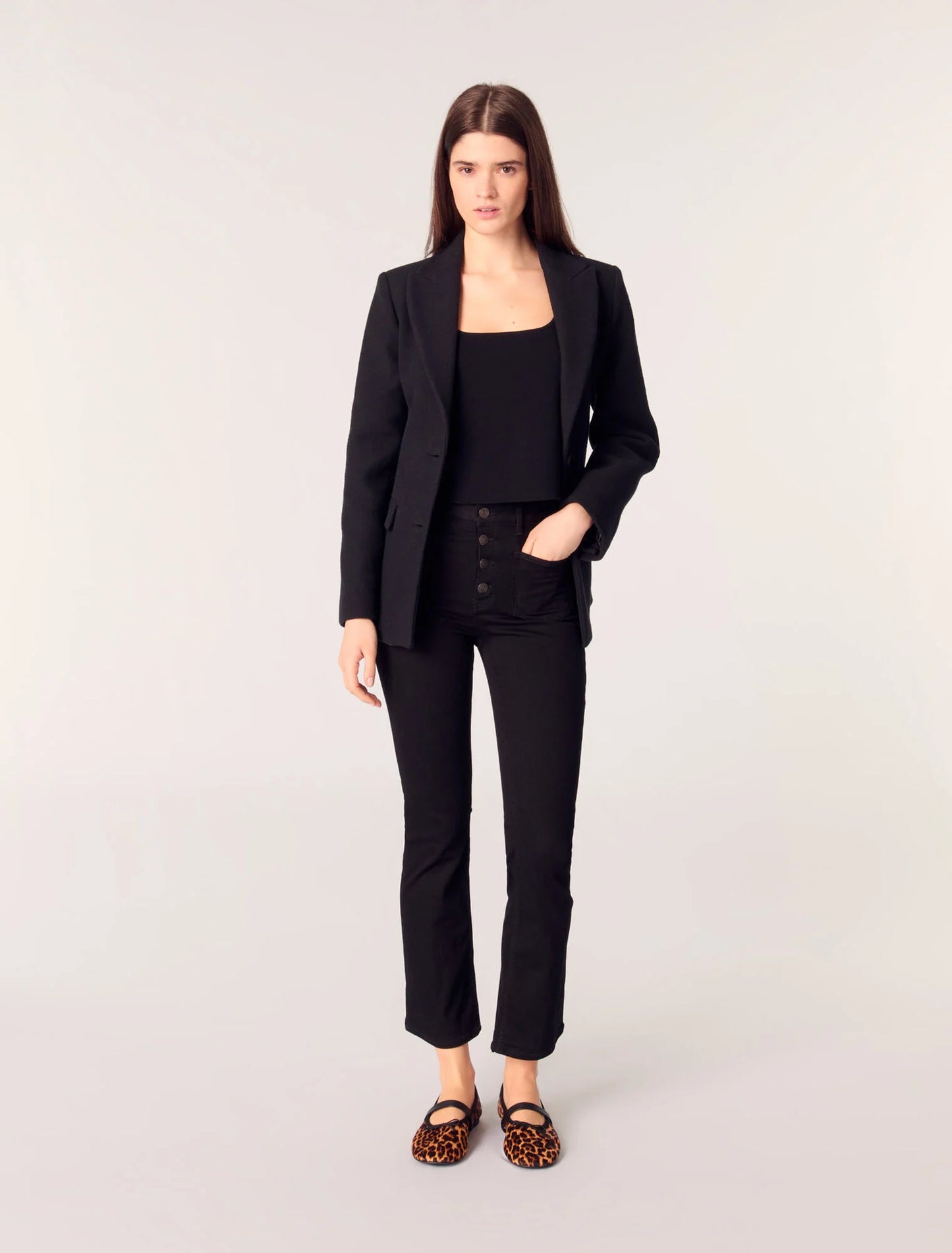 Black-featured-Flared jeans