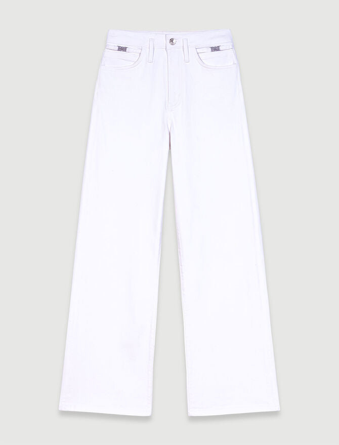 White-Wide-leg jeans