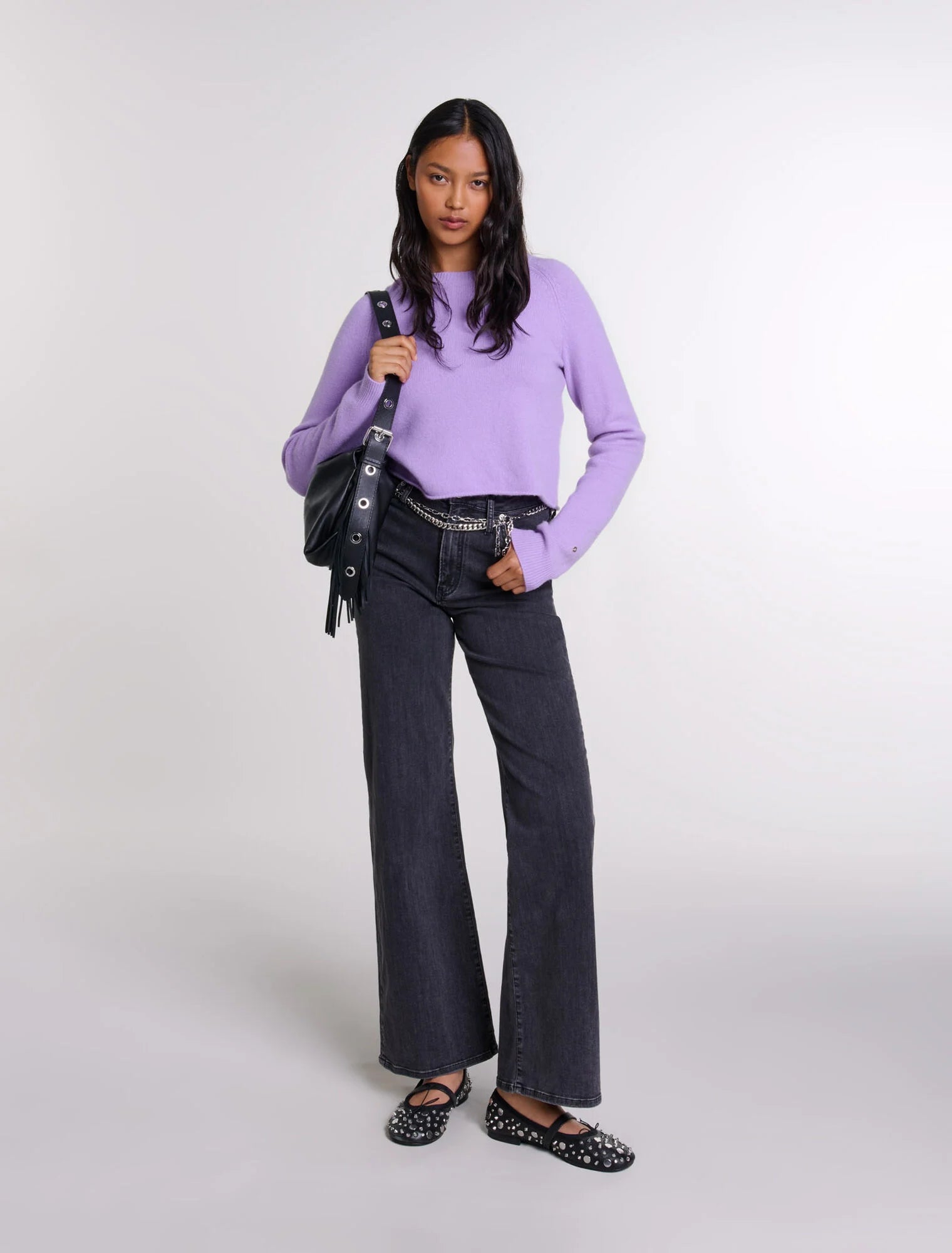 Black-featured-Black belted baggy jeans