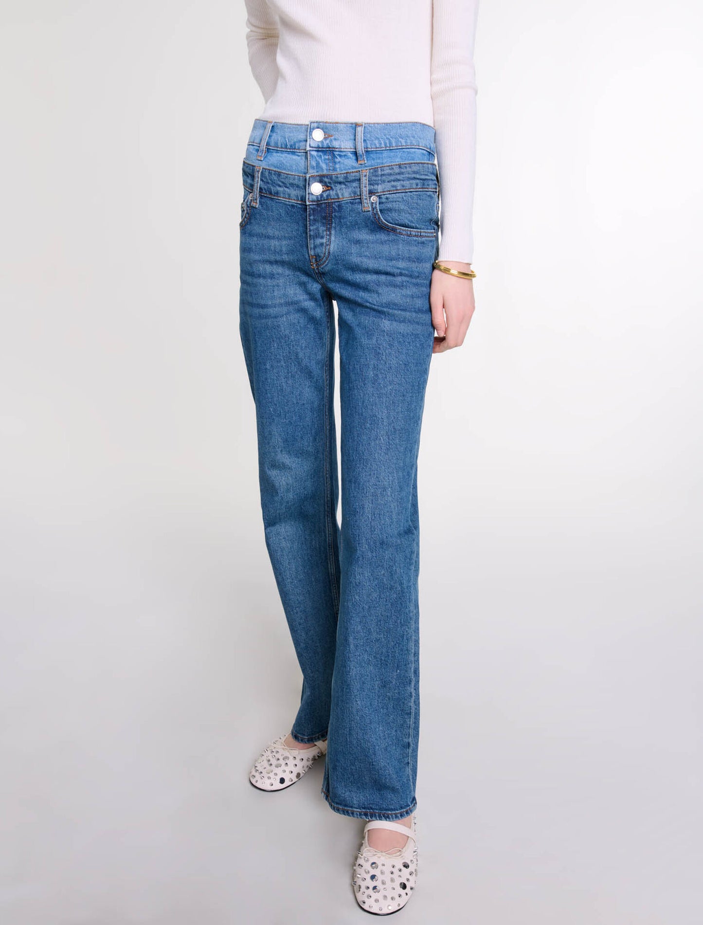 Blue  -Blue Layered Jeans