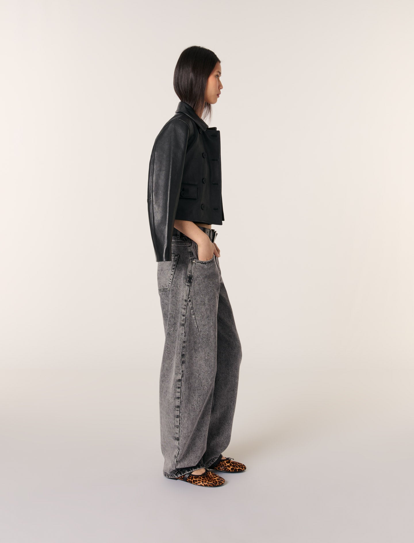 Grey Tapered Jeans