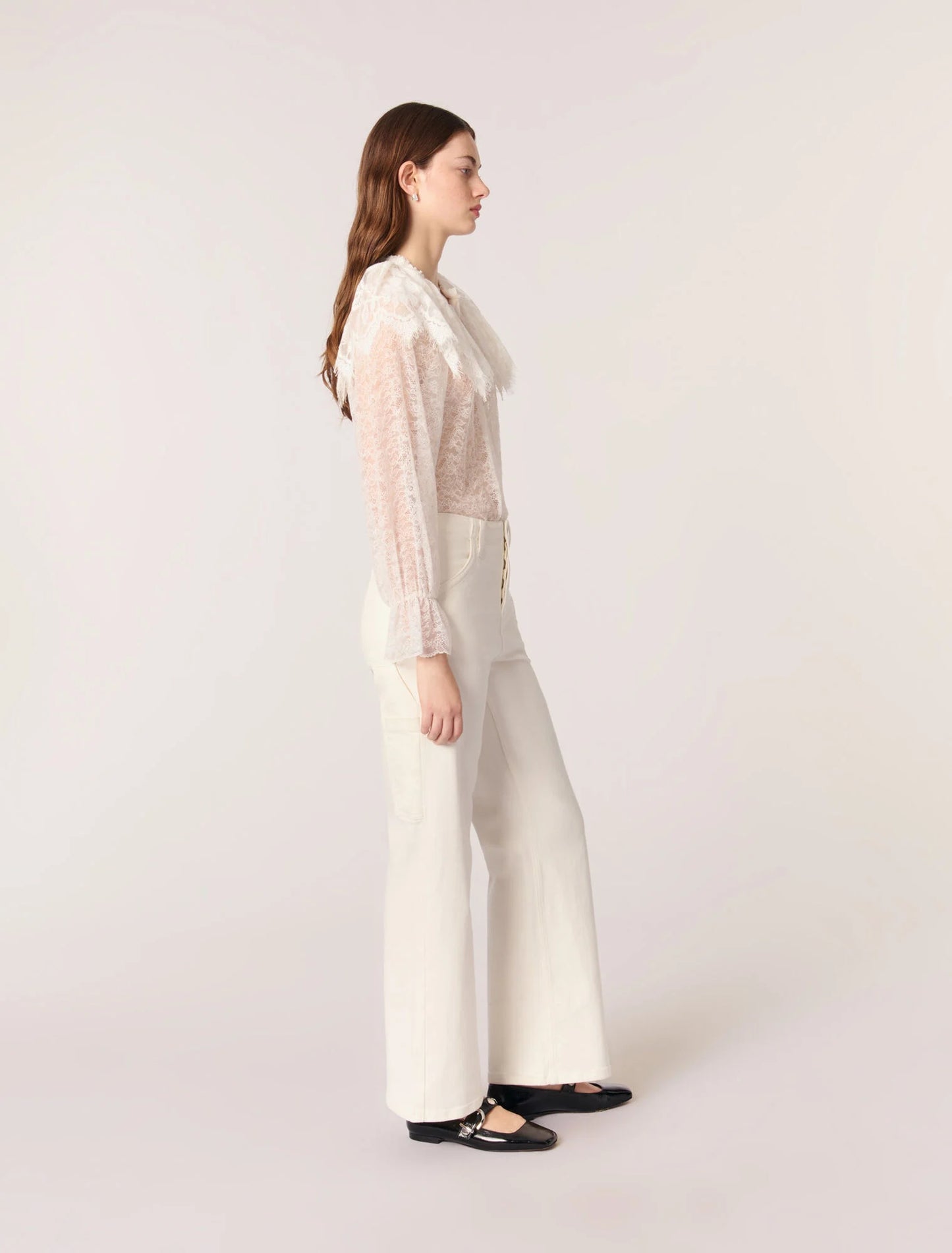 White-Carpenter Cut Jeans