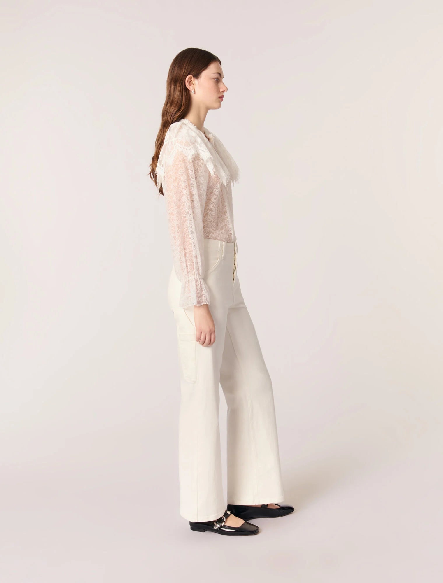 White-Carpenter Cut Jeans