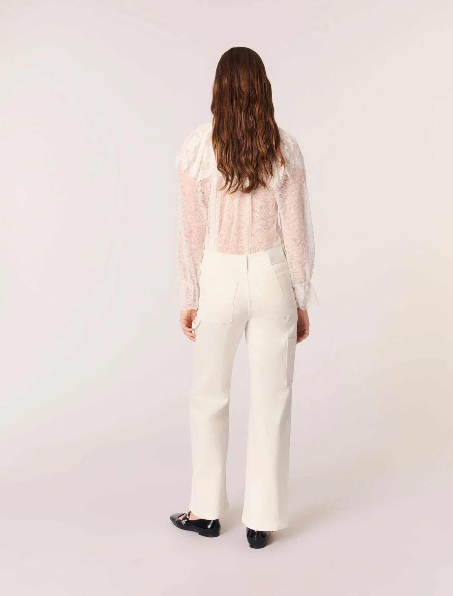 White-Carpenter Cut Jeans