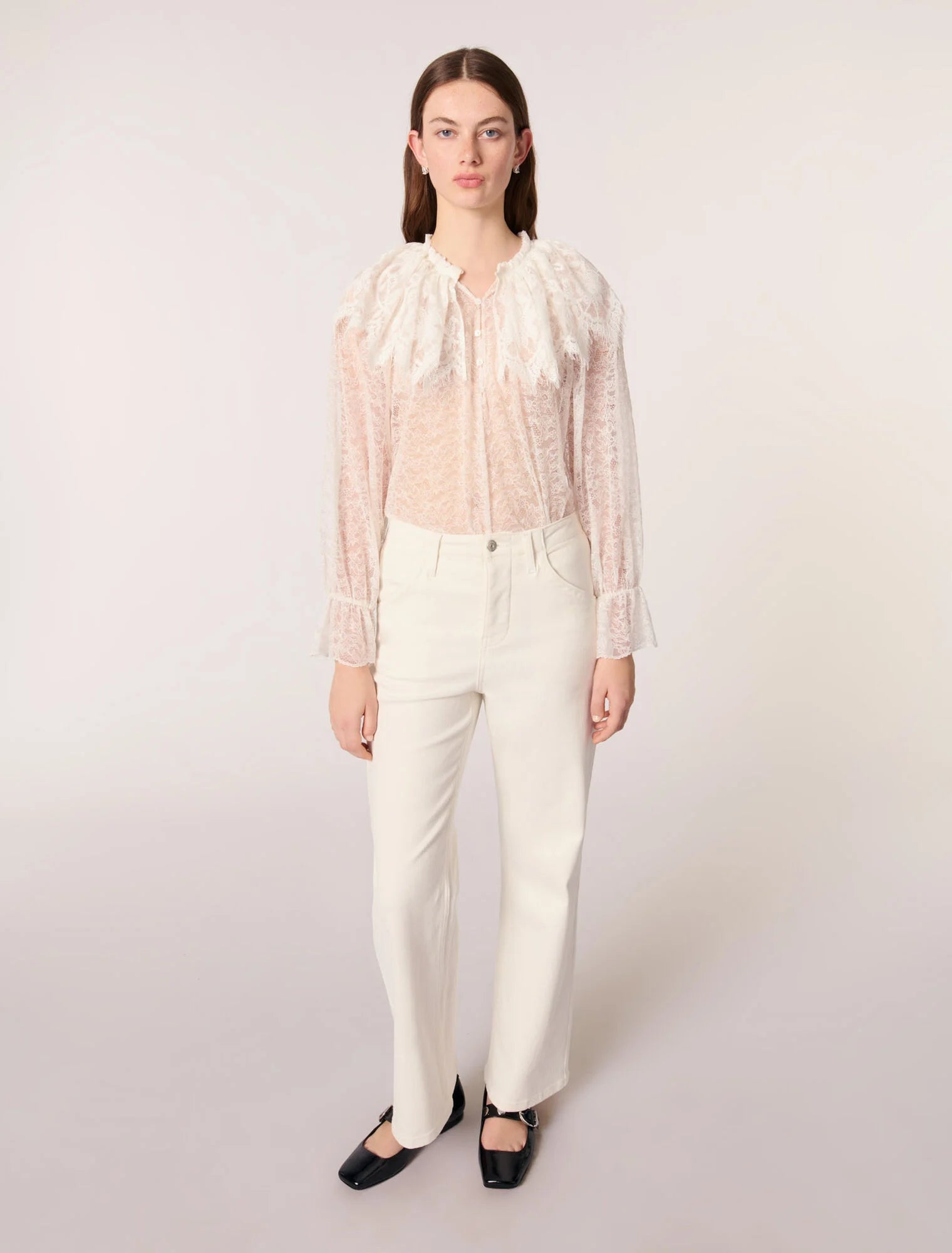 White-Carpenter Cut Jeans