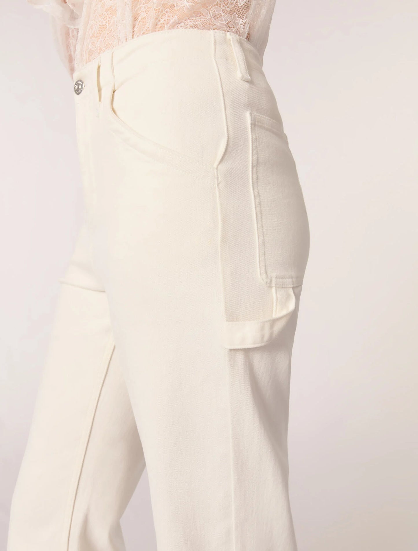 White-Carpenter Cut Jeans