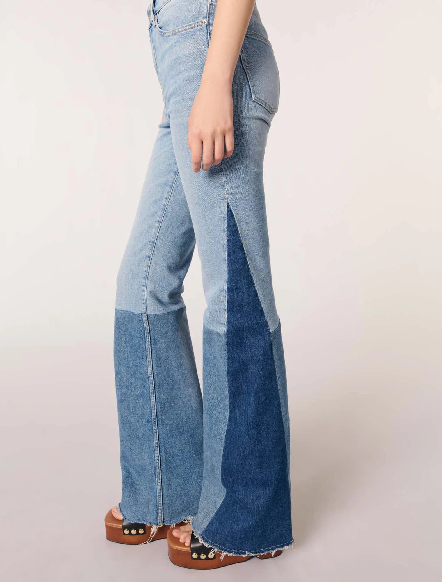 Tricolour patchwork jeans