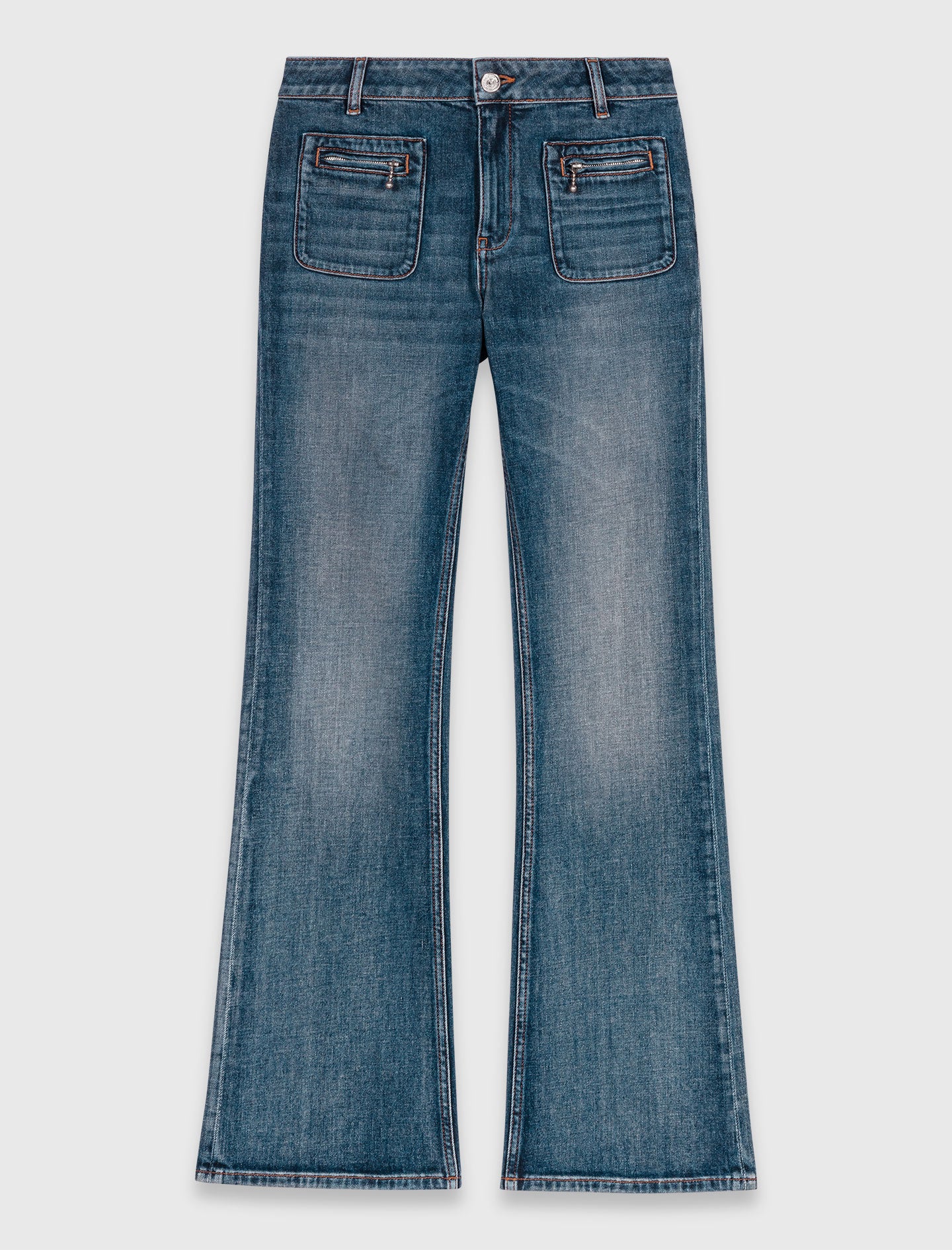 Bootcut jeans with zip pockets