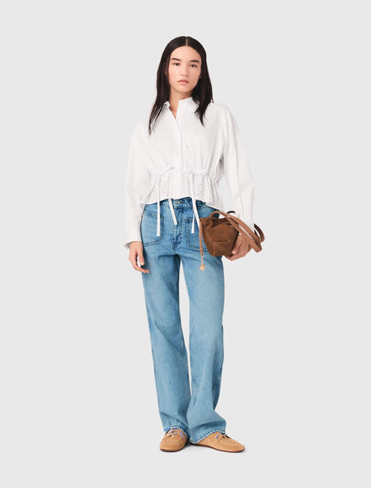 Straight Jeans With Chains Blue