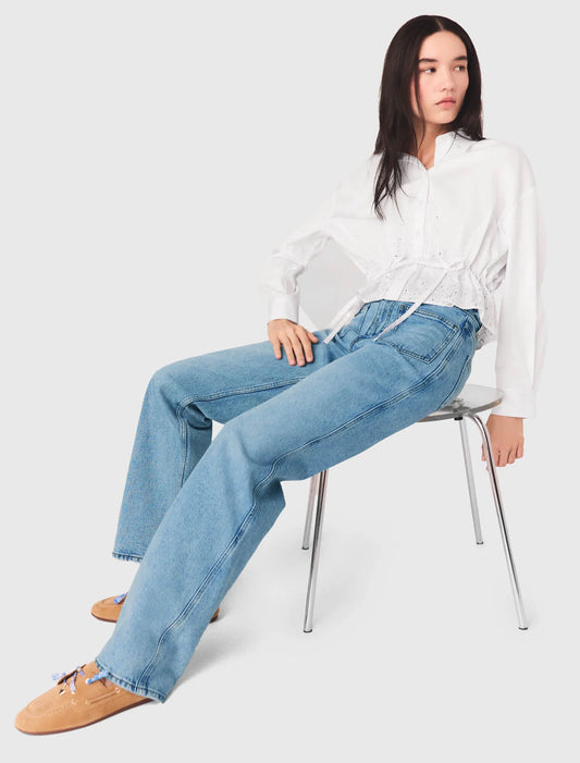 Straight Jeans With Chains Blue