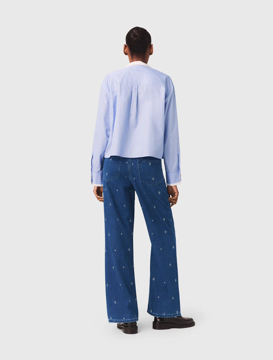 Wide jeans with rhinestones