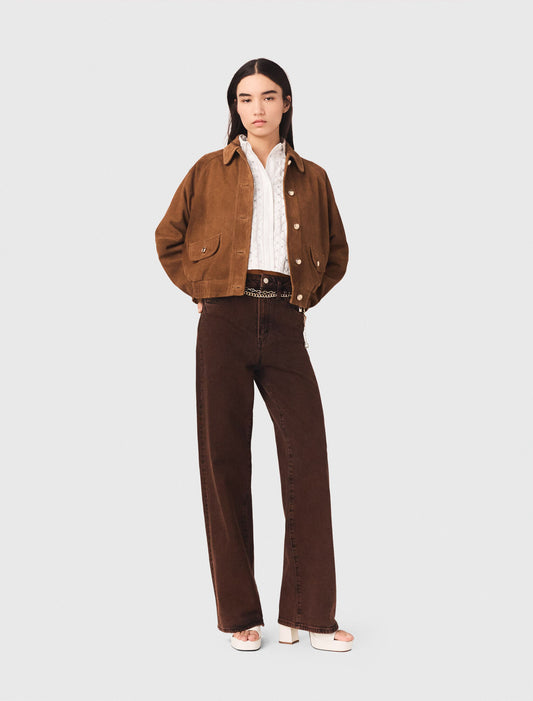 Bootcut jeans with chain Brown