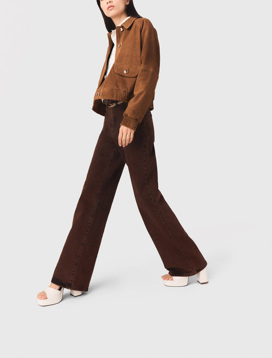 Bootcut jeans with chain Brown