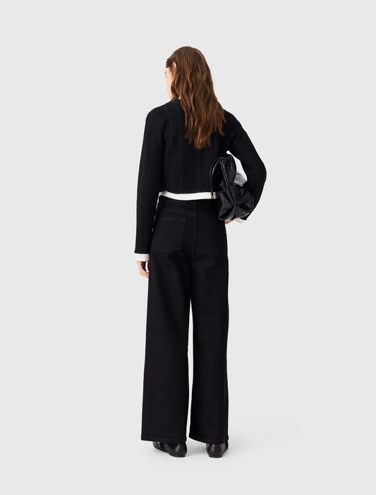 Straight-leg jeans with patch pockets Black