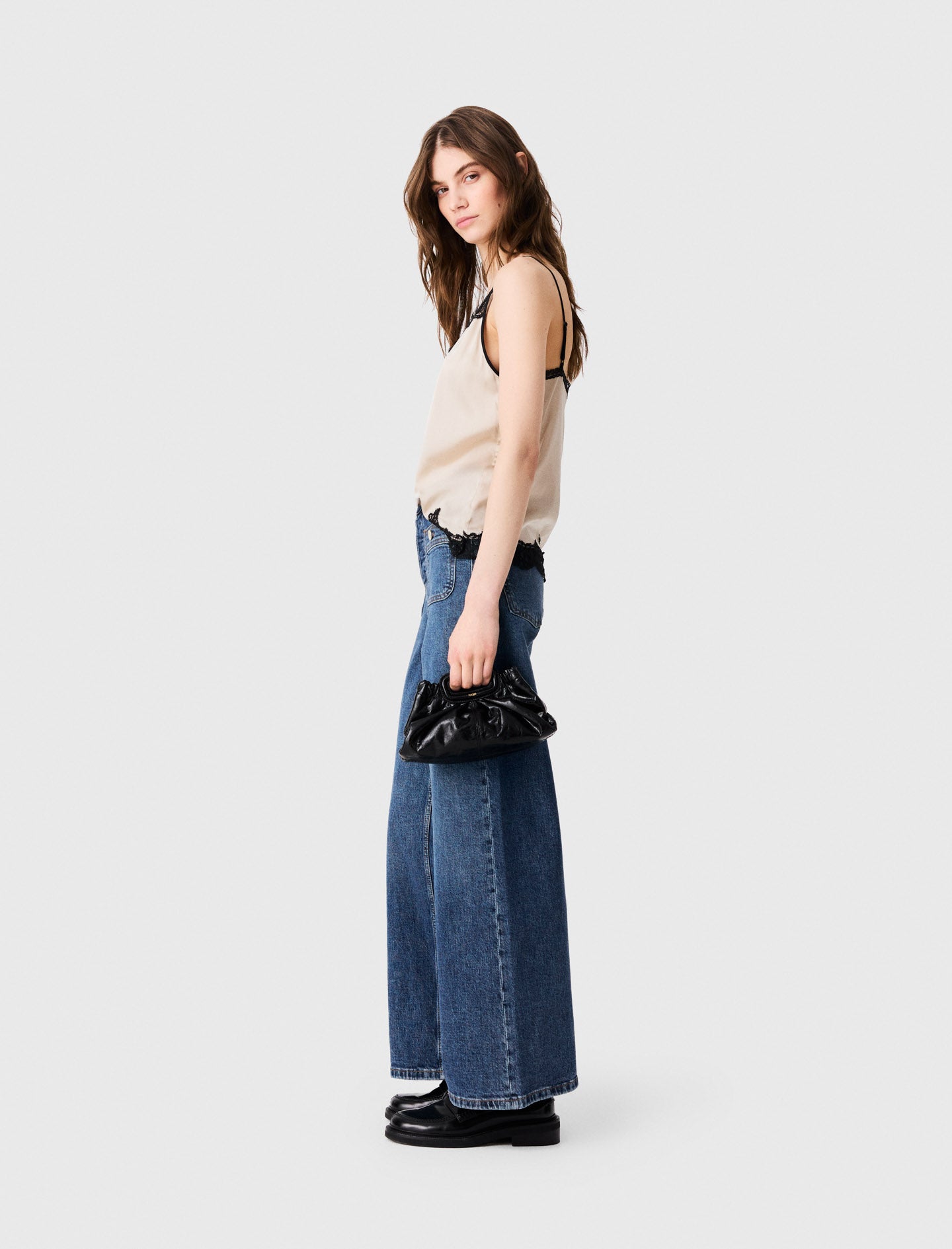 Wide-leg jeans with patch pockets Blue