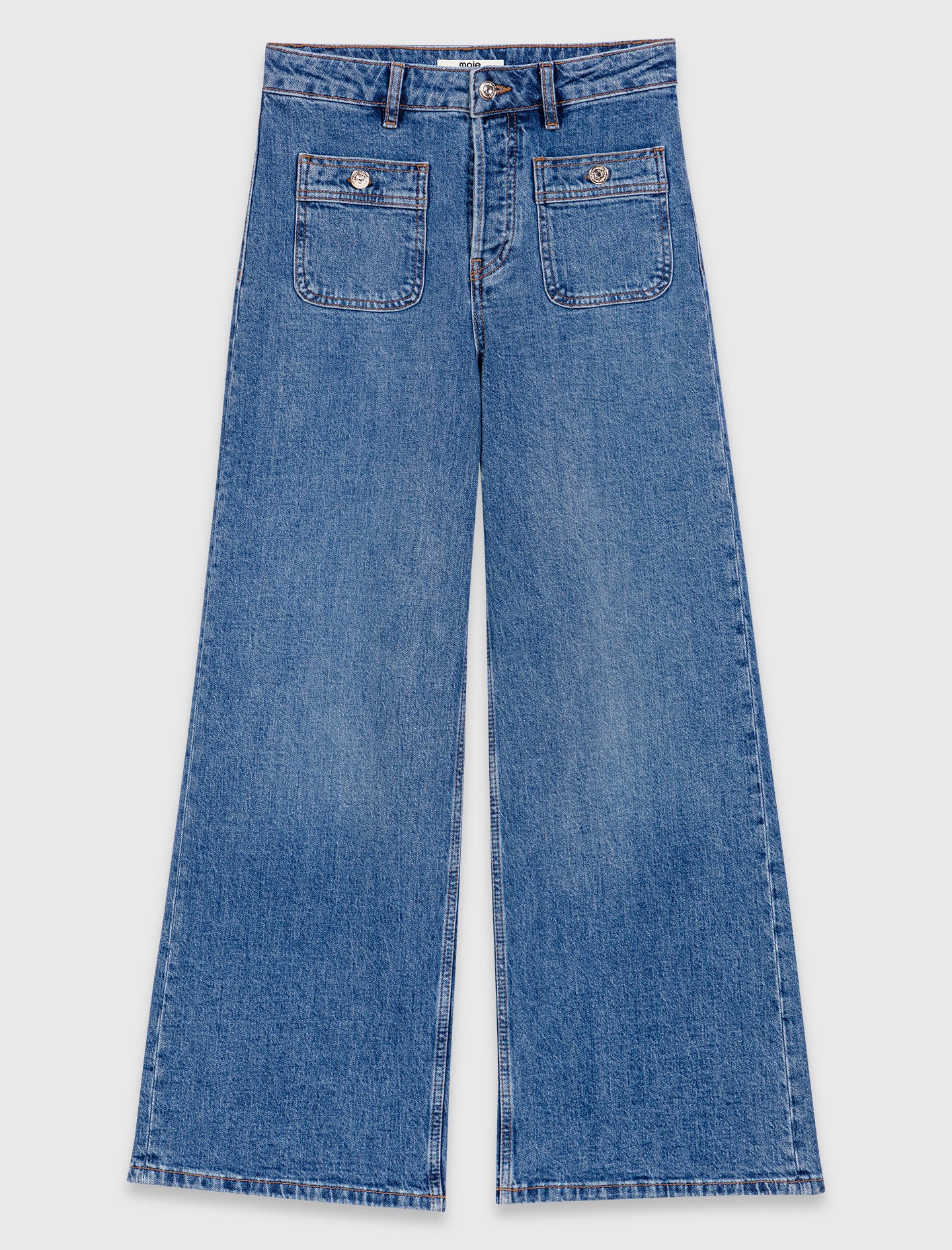 Wide-leg jeans with patch pockets Blue