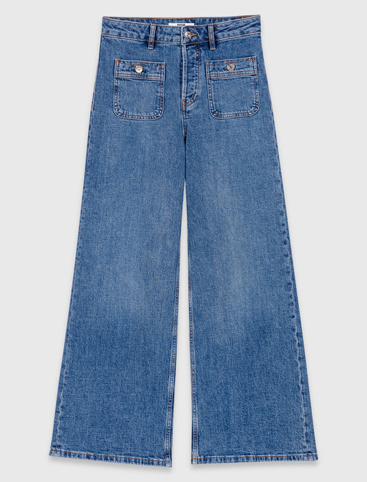 Wide-leg jeans with patch pockets Blue