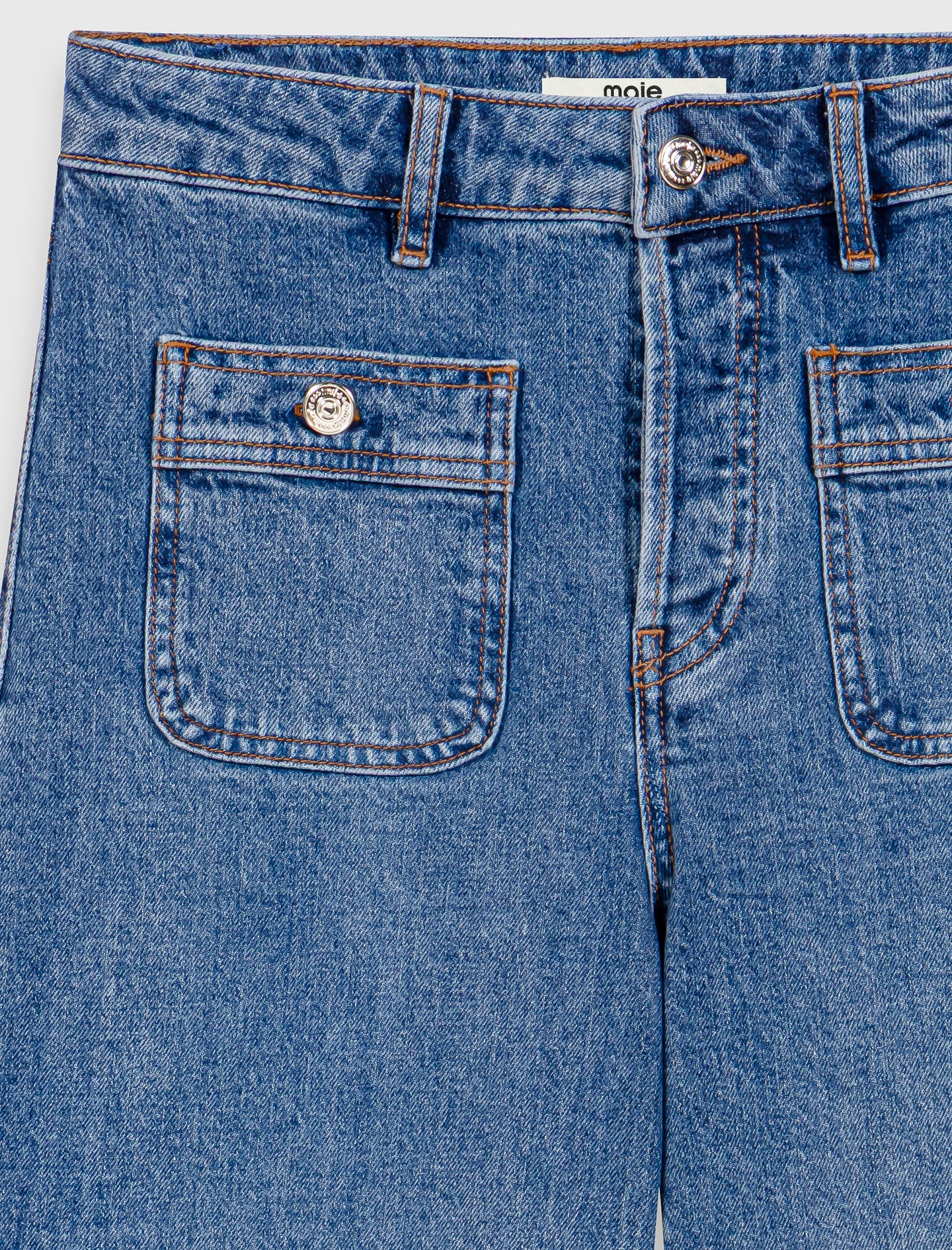 Wide-leg jeans with patch pockets Blue