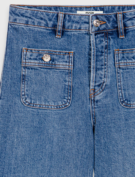 Wide-leg jeans with patch pockets Blue