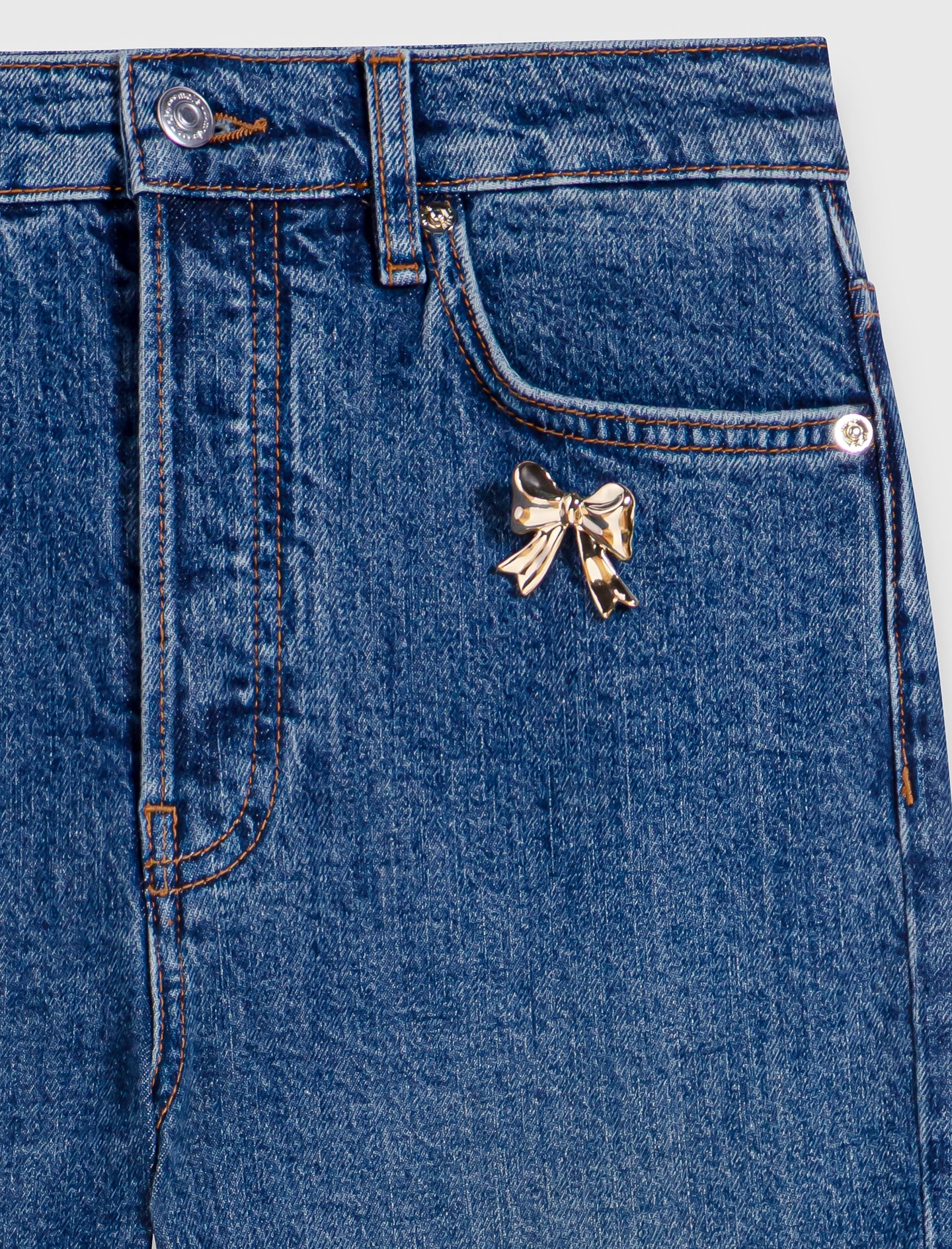 Skinny jeans with brooch Blue