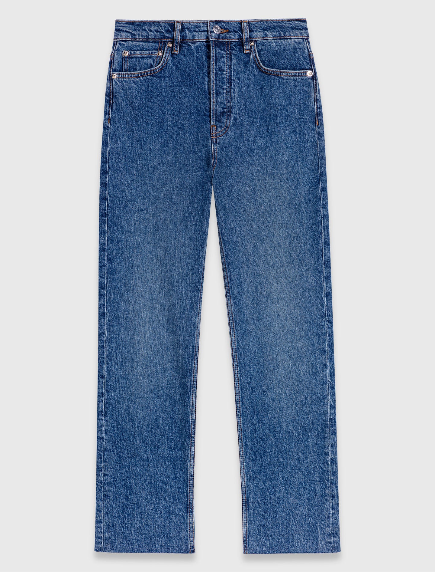 Skinny jeans with brooch Blue