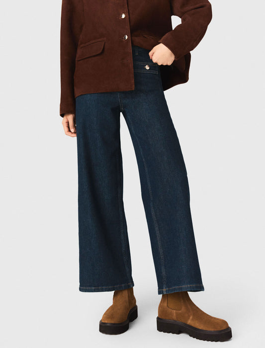 Wide jeans with patch pockets Navy