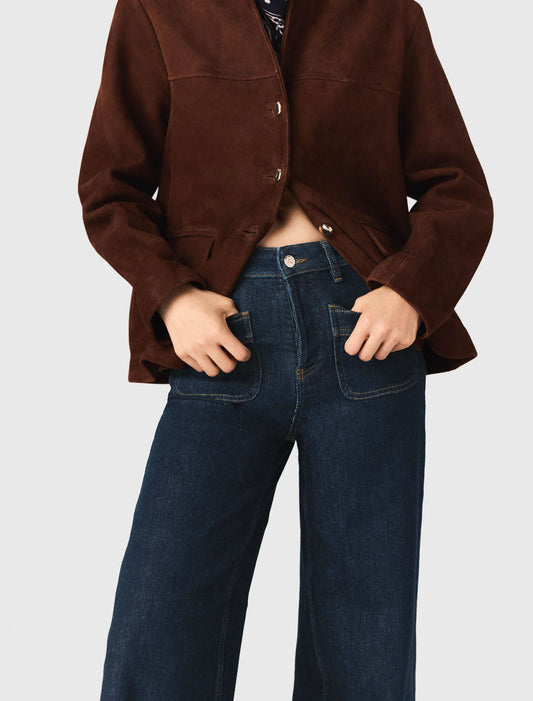Wide jeans with patch pockets Navy