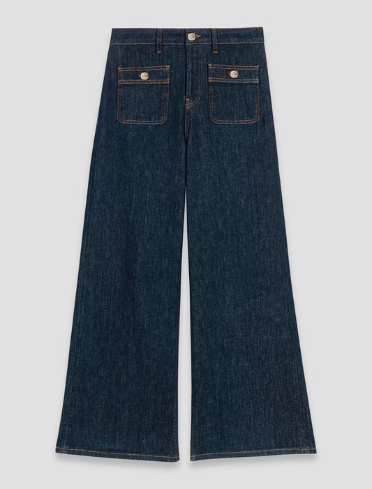 Wide jeans with patch pockets Navy
