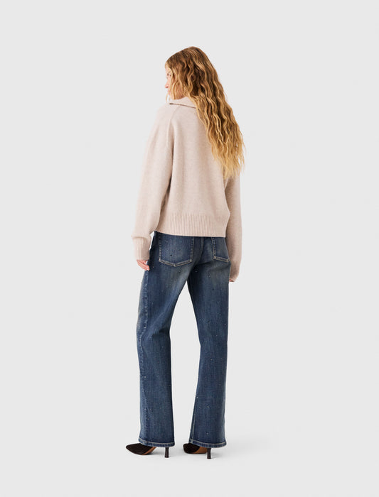 Wide-leg jeans with rhinestones Blue