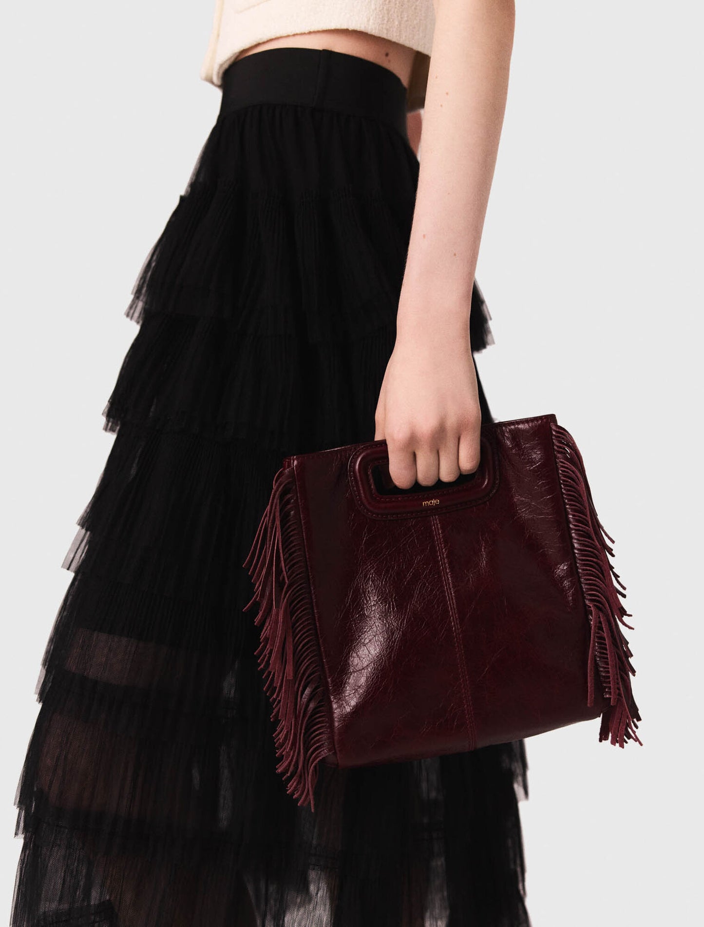 Tulle midi skirt Black