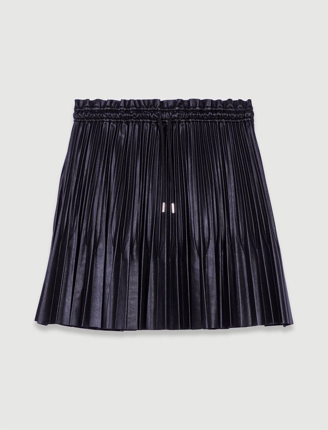 Black-Short pleated skirt