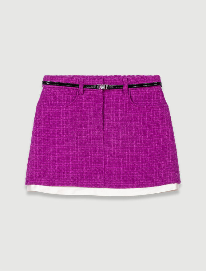 Fuchsia Pink Tweed mini skirt