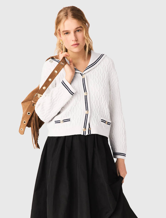 Long skirt with contrast waistband Black