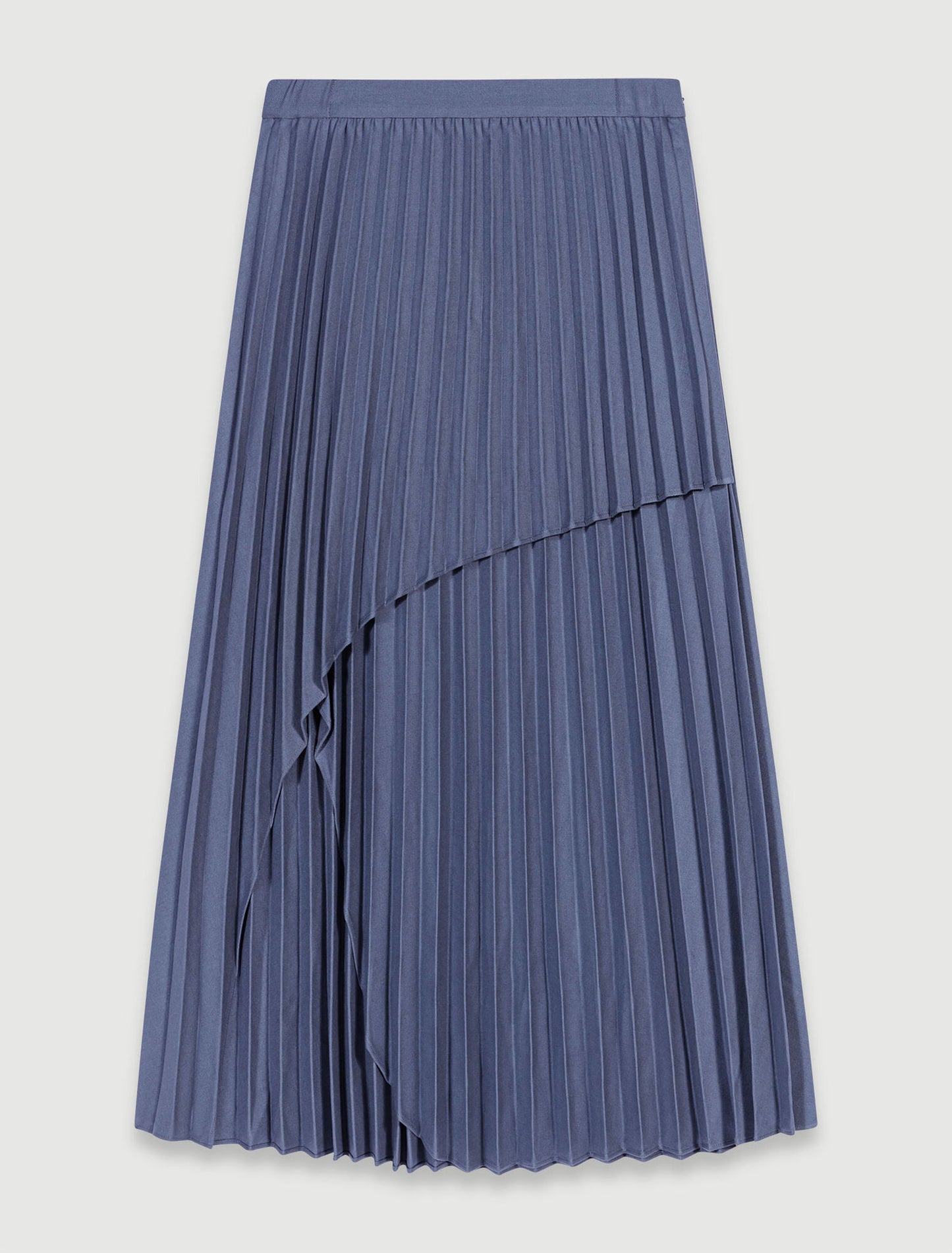 Grey   Asymmetrical pleated skirt