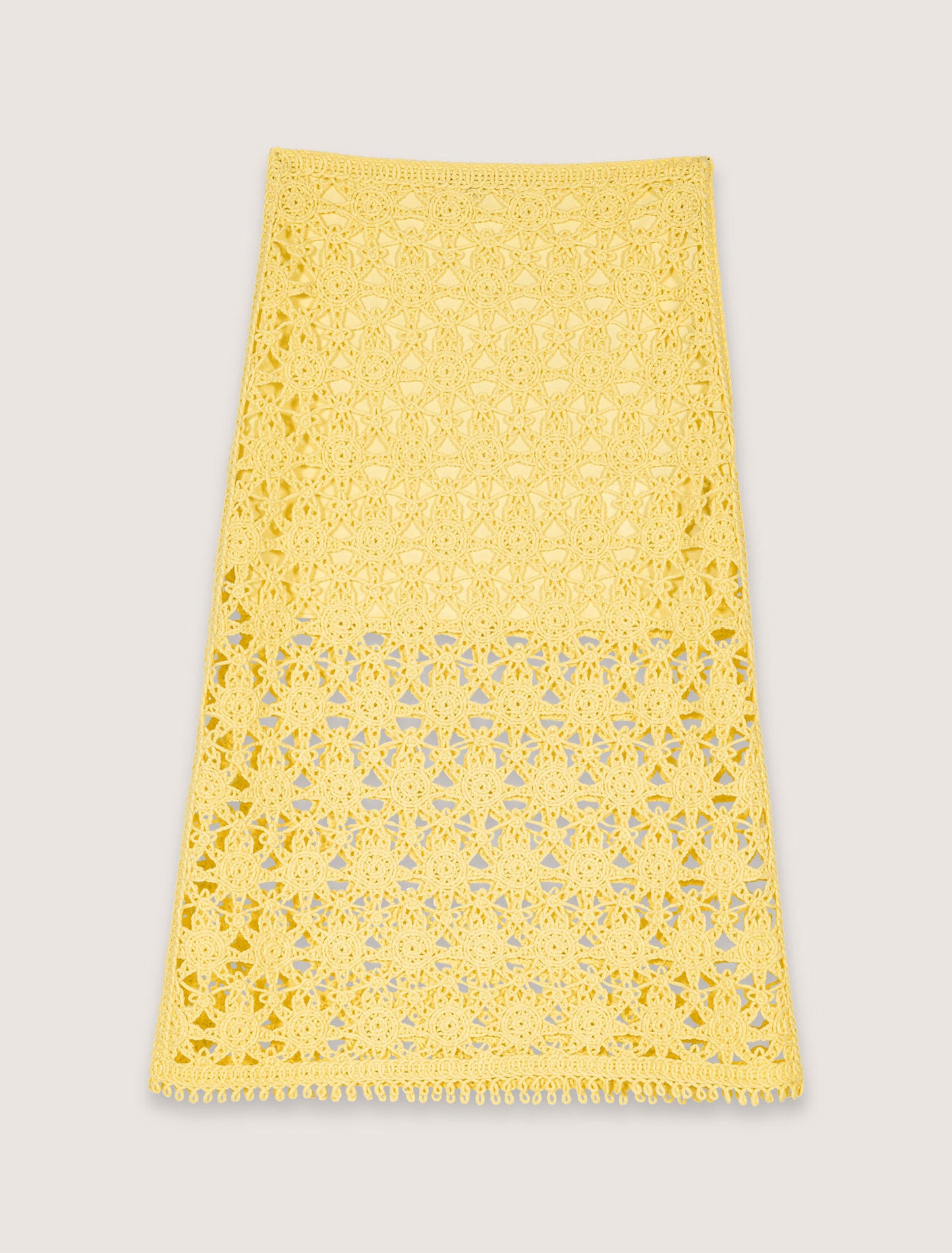 Yellow banana-Long crochet skirt